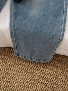 Genkimix Kids 2pcs Young Boys Casual Long Sleeve Top And Pants Denim Two Pieces Outfits