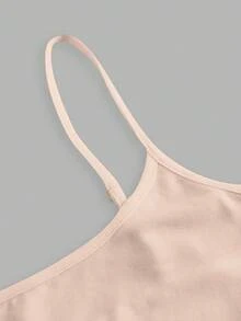 SHEIN PETITE CURVE Áo ba lỗ bó sát thường ngày cỡ lớn dành cho nữ (dây mảnh) - màu nâu - Xem 6