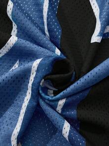 ROMWE MEN Prep 男士休闲 V 领 97 图案印花网眼 T 恤，适合秋季 - 彩色 - 查看 7