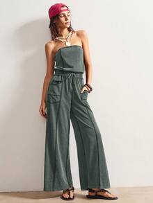 Bohemela 女士针织纯色简约休闲连体裤