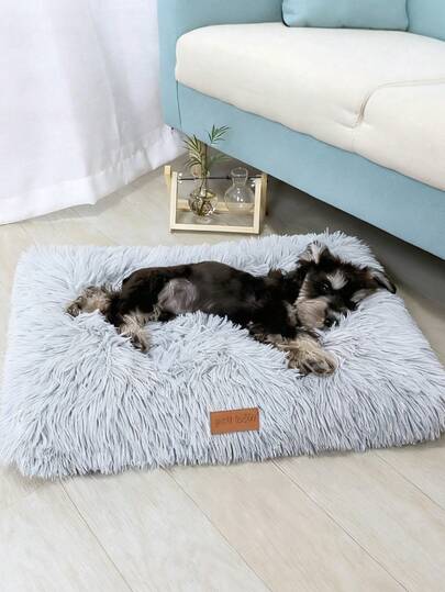 PETSIN 1入組洗得乾淨的毛絨寵物箱床,防滑寵物床墊,毛茸茸舒適的寵物睡墊,適用於大型、特大型、中型、小型犬種