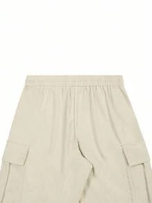 Claim Dot 男士宽松纯色休闲灯芯绒工装裤，多功能户外降落伞裤/慢跑裤，秋冬款