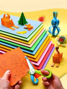 50 - Sheet Colored A4 Cardstock, Handicraft Colored Soft Cardboard, For DIY Paper - Cutting, Student Enlightenment Teaching Material, Paper - Based Learning Supplies, Colored Copy Paper, Origami And Paper - Cutting Handicraft Paper . - Color - View 2