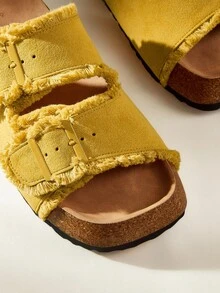 Solecia صندال نسائي أصفر بكعب منصة - أصفر - مشاهدة 5