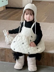 DAZY 婴幼儿女童蝴蝶结刺绣韩版无袖连衣裙