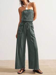 Bohemela 女士针织纯色简约休闲连体裤