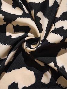 SHEIN LUNE Cộng với nút in phía trước áo sơ mi - Nhiều màu - Xem 7