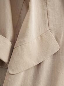 Franclia Women Solid Color Simple Daily Long Sleeve Suit Jacket - Apricot - View 5