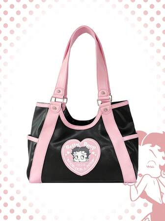 Betty Boop | ROMWE Borsa a tracolla con figura di cartone animato e blocchi di colore