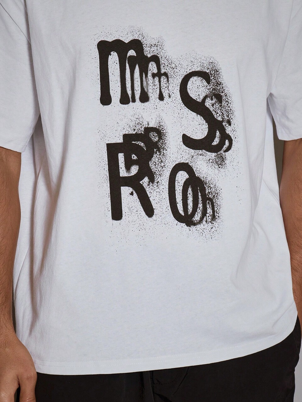 Herren Oversized Boxy Fit T-Shirt mit zentralem Grafikdruck, Sommer Herbst/Frühling