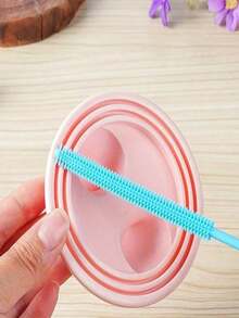 Silicone Straw Cleaner Brush, Reusable Straw Brush Extra Long For Cleaning Glass Metal Smoothie Straws And Straw Cups, Non-Slip Handle Soft And Bendable,