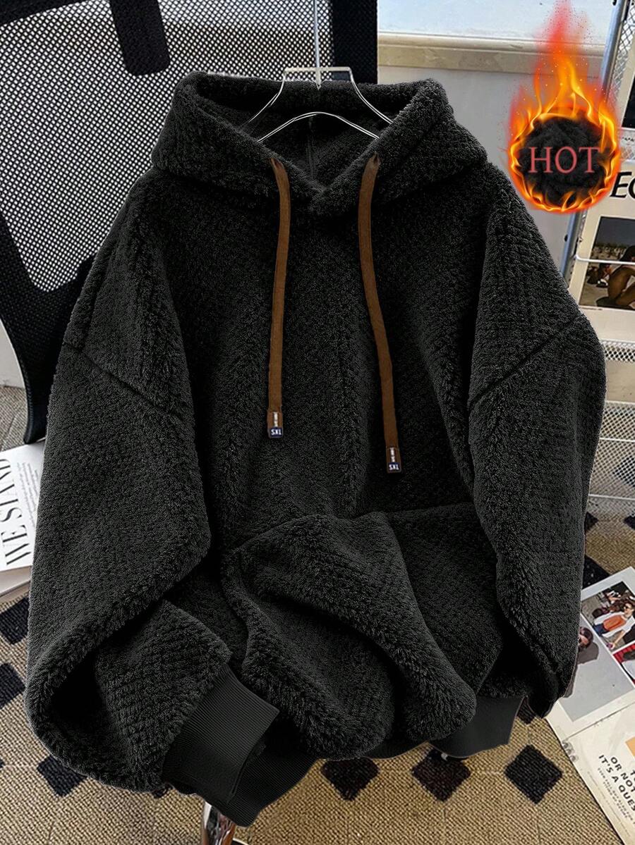 GlowEve 25pcs Autumn/Winter New Arrival High-End Niche Fuzzy Fleece Sweatshirt - Black - View 1