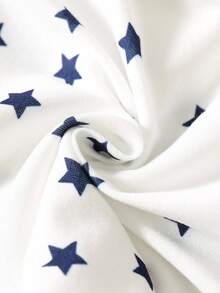 SHEIN 6pcs/Set Newborn Baby's Comfortable Casual Cute Patchwork Striped & Star Pattern Short Sleeve Bodysuit And Long Pants Set, Suitable For Indoor, Outdoor, Casual, Sports, Play, Party, Photography, Holiday, Baby Shower, Festivals, Etcetera - Spring/Summer - Multicolor - View 6