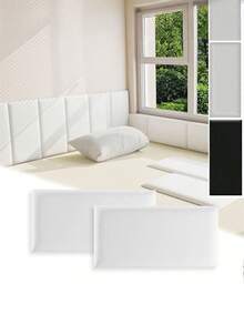 1 Piece 20cmx40cm Self-Adhesive 3D Wall Pad – Anti-Collision Soft Board, Suitable For Bedroom & Corridor Decoration, Easy To Install