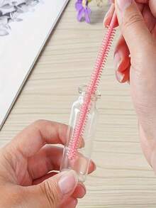 Silicone Straw Cleaner Brush, Reusable Straw Brush Extra Long For Cleaning Glass Metal Smoothie Straws And Straw Cups, Non-Slip Handle Soft And Bendable,