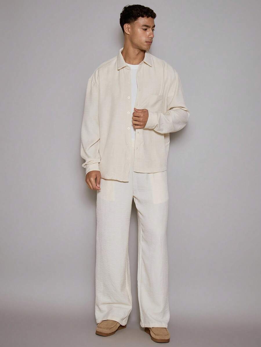 Musero Quần vải lanh ngoại cỡ chỉ dành cho kỳ nghỉ xuân hè lễ Phục sinh - Màu be - Xem 1