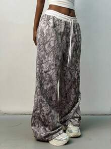 Rovax Quần nỉ ống rộng in họa tiết cành cây, họa tiết ngụy trang, dây rút, co giãn, thích hợp cho hoạt động ngoài trời, thể thao, dạo phố, thích hợp cho mùa tựu trường, quà tặng cho phụ nữ, quà tặng cho anh chị em, quà tặng cho chị em gái, thời trang, quần nỉ thời trang, quần nỉ cổ điển mùa thu đông - Nhiều màu - Xem 5