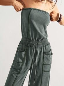 Bohemela 女士针织纯色简约休闲连体裤