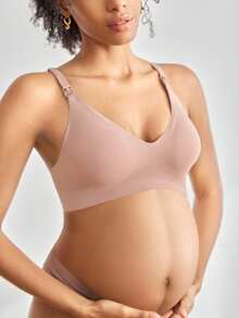 BloomMama Solid Color Comfortable Versatile Maternity Bras - Mocha Brown - View 4
