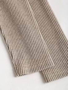 Sweetra Women's Textured Fabric Casual Commuter Tie Bow Blouse And Pants Set, Autumn - Apricot - View 6