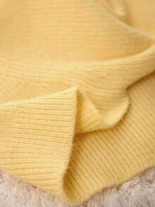 Sovereign Charm Women's Autumn Simple Solid Color Ribbed Knit Sweater