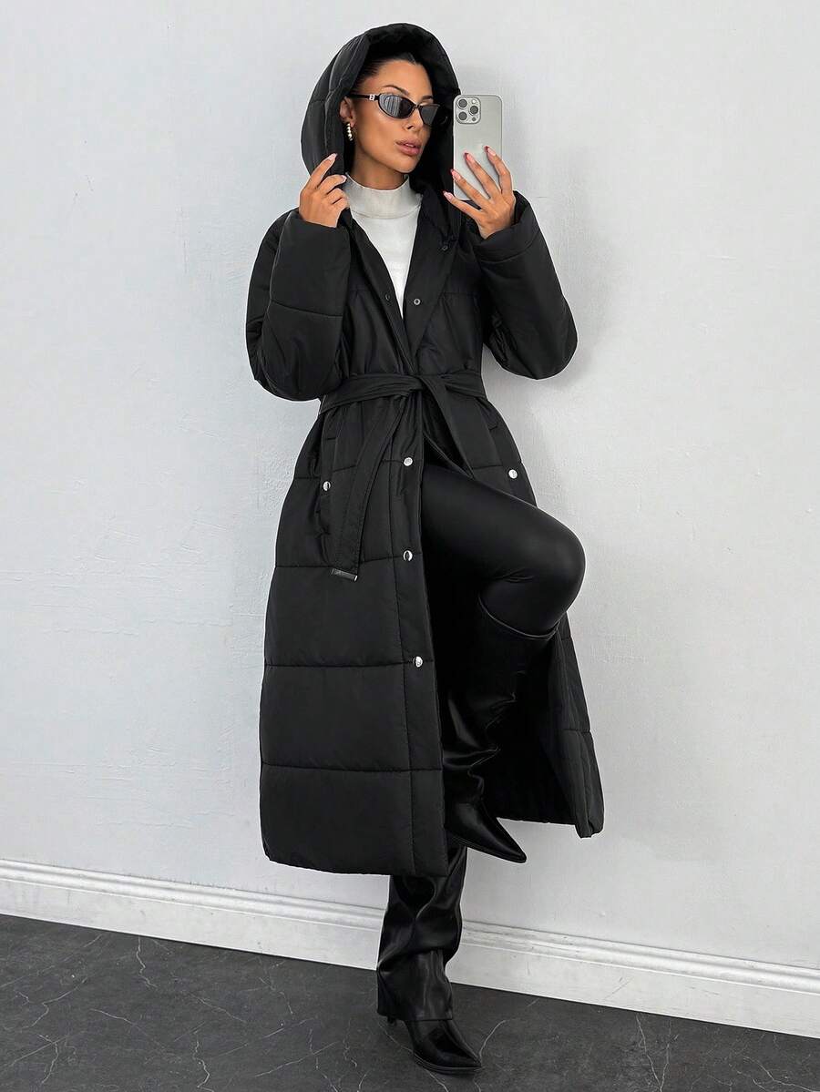 EURMUSE Women,Winter, Winter Coat, Long Lenght, Black - Black - View 1