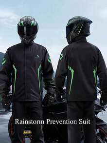 1件装新款加厚成人便携带帽雨披，摩托车骑行时尚雨衣加厚雨衣及雨裤套装，防水防风雨衣，适合户外活动，男女通用，耐磨防暴雨披，多功能雨衣，适合骑行、旅行、登山等活动，透气雨衣。 - 彩色 - 查看 3