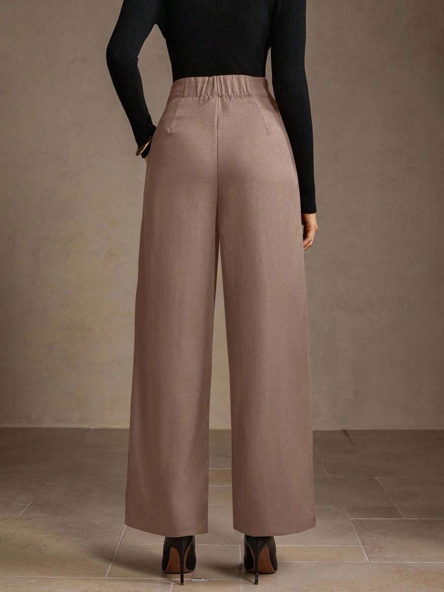 MOTF PREMIUM FOLD PLEATED SLANT POCKET PANTS - Dusty Pink - View 2