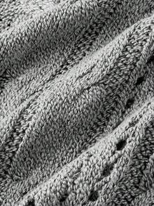 SHEIN MOD Plus Size V-Neck Loose Knit Cardigan, Gray,Christmas Retro Warm Knitted Jacket Autumn Winter Clothes For Women - Grey - View 6