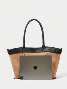 SHECARRY 时尚多功能通勤休闲手提包，适合日常使用 - 棕色 - 查看 4