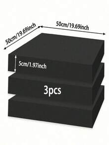 一块 19.69 X 19.69 X 1.97 英寸 45D 高密度泡沫，室内家具装饰垫（用于更换餐椅和轮椅坐垫）- 白色、黑色、灰色、浅蓝色 - 白色 - 查看 8