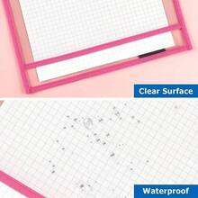 6pcs/10pcs (Random Color)Reusable Dry Erase Pockets, Extra Large Whiteboard Pockets, Transparent Plastic Protective Film, Teacher School Classroom Supplies