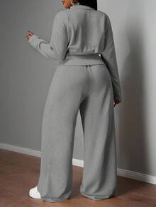 Slaydiva 秋冬新品上市，女士秋冬服装，万圣节，大码女士家居服套装 - 灰色 - 查看 13