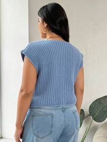 INAWLY 大码女式纯色简约休闲无袖针织上衣