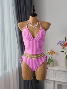 Bellisia 女款夏季分体泳衣 - 紫丁香色 - 查看 3