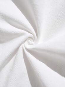 SHEIN LUNE Plus Flap Detail Denim Jacket Without Tank Top - White - View 7