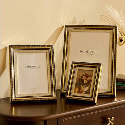 Zazumi 1 pièce Cadre photo de style royal au motif nordique unique, fabriqué en résine scandinave. Cadre d'affichage photo, convient comme cadeau pour les pendaisons de crémaillère et les célébrations d'anniversaire. Inspiré du style rétro, ce cadre de taille 5 pouces/8 pouces/A4 est parfait pour la décoration d'intérieur.