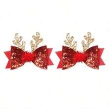 1/2pcs Pet Dog Cat Deer Themed Hair Clips, Suitable For Daily Use/Christmas