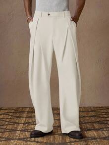 AKNOTIC Business Casual Quần Chino ống đứng lưng rút dây thoải mái cho nam, thích hợp mặc mùa hè, đi nghỉ, mặc hàng ngày, tiệc tùng, cặp đôi, quà tặng cho nam, cho mùa thu - Màu be - Xem 3