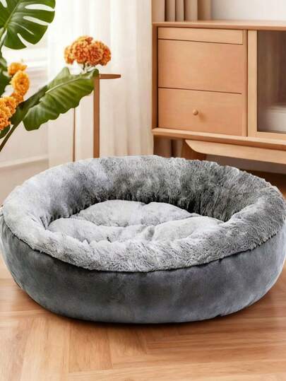 PETSIN 1 Cama circular con forro de peluche cálida y gruesa, apropiada para otoño e invierno, adecuada para perros y gatos pequeños y medianos, nido para gatos, caseta para perros