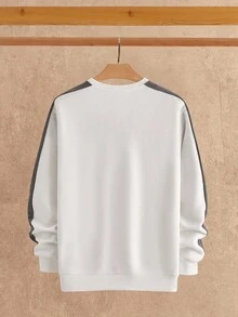 Manfinity NXTstreet 2 件套男士字母印花针织圆领运动衫套装男士休闲套装男士灰白套装男士 2 件套运动服，男士 2 件套男士运动服套装，秋季服装，冬季 - 彩色 - 查看 4