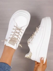 Zapatillas de deporte para mujer,Zapatillas de running para mujer,Zapatillas de moda,Cómodas y transpirables - Dorado - Ver 2