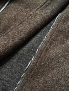 Sunspun 大码女士优雅纯色大衣，秋冬款 - 米色 - 查看 8