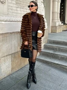 Lavishia 拼色罗纹立领开衫，时尚街头风，适合秋冬 - 彩色 - 查看 4