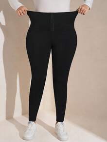 Comfylo Plus Size Solid Color High Waist Casual Leggings