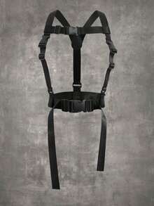 ROMWE Grunge Punk Release Buckle Harness Belt Sexy - Black - View 5