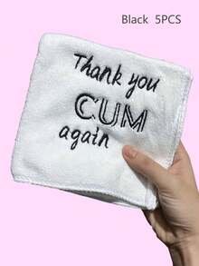 SHEIN Valentine's Day Gifts: Fun Absorbent Towels For Your Husband Or Boyfriend. Romantic Embroidered Handkerchiefs For Your Couple. Valentine's Day, Wedding And Anniversary Gifts: Soft Absorbent Towels, 11.81*11.8 In Handkerchiefs, 1 Or 2 In A 5-Piece Set