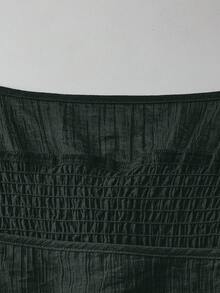 Sweetra Vestido largo minimalista de unicolor con cintura ceñida, estilo gótico retro - Gris - Ver 4