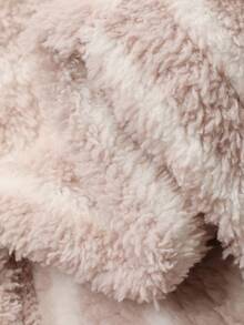 DAZY 女士条纹柔软毛绒宽松睡裤，冬季 - 卡其色 - 查看 9