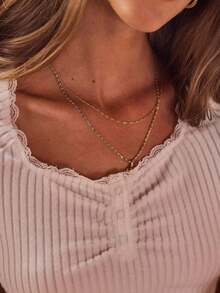 Aralina Đồ ngủ Loungewear Áo dài tay cổ khoét sâu, viền ren, nhún bèo phía trước, cài nút, áo dễ thương ấm áp - trắng - Xem 3